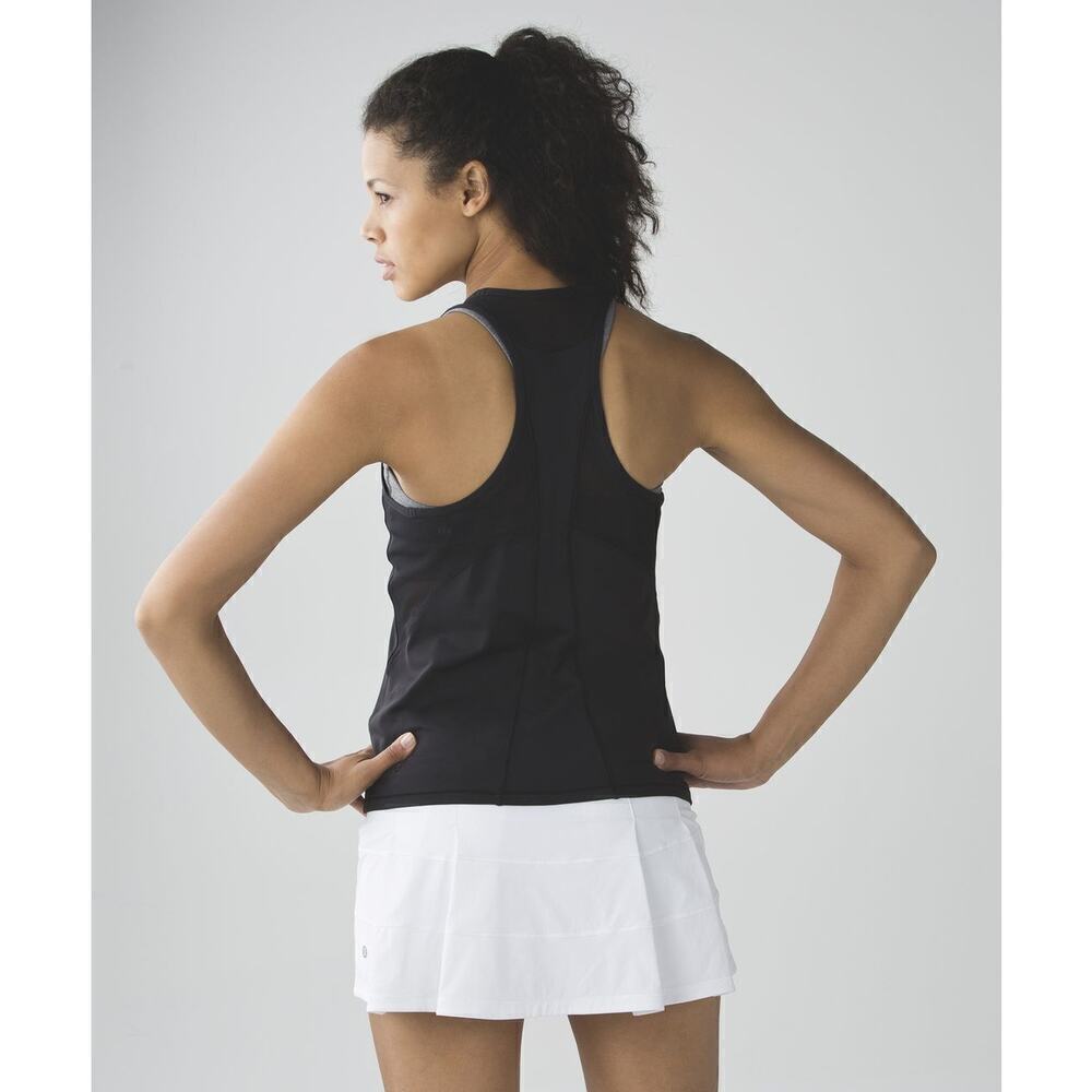 Lululemon Ace Tank Scoop Neck Racerback Mesh Panel Lullure Slim Fit Top Black 4